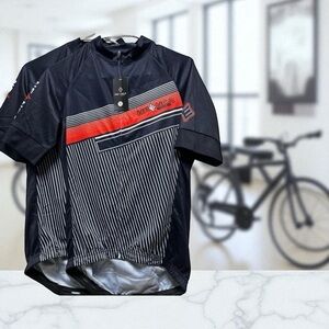 Neenca Cycling Jersey Short Sleeve Men's Blue White Full Zip Small​